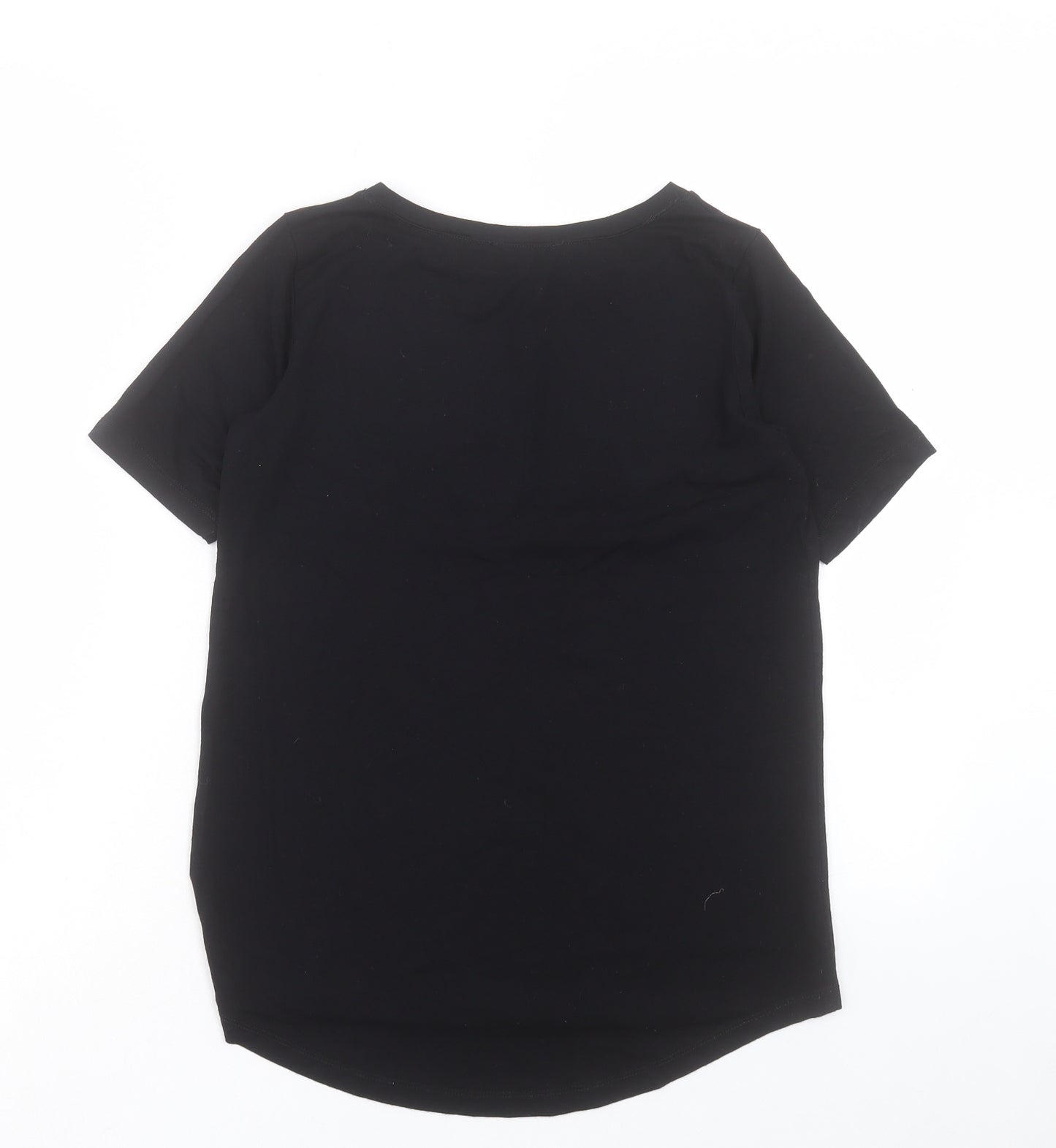 Select Womens Black Viscose Basic T-Shirt Size 8 Round Neck