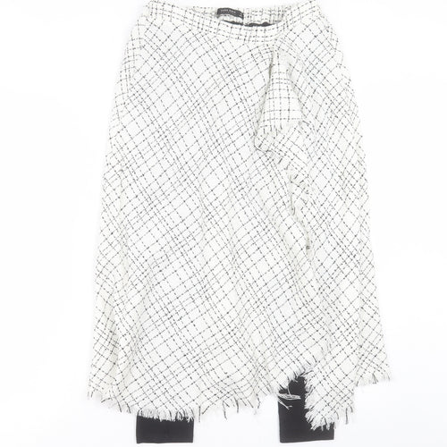 Zara Womens White Geometric Cotton Skort Size S