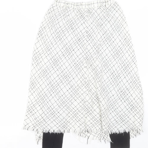 Zara Womens White Geometric Cotton Skort Size S