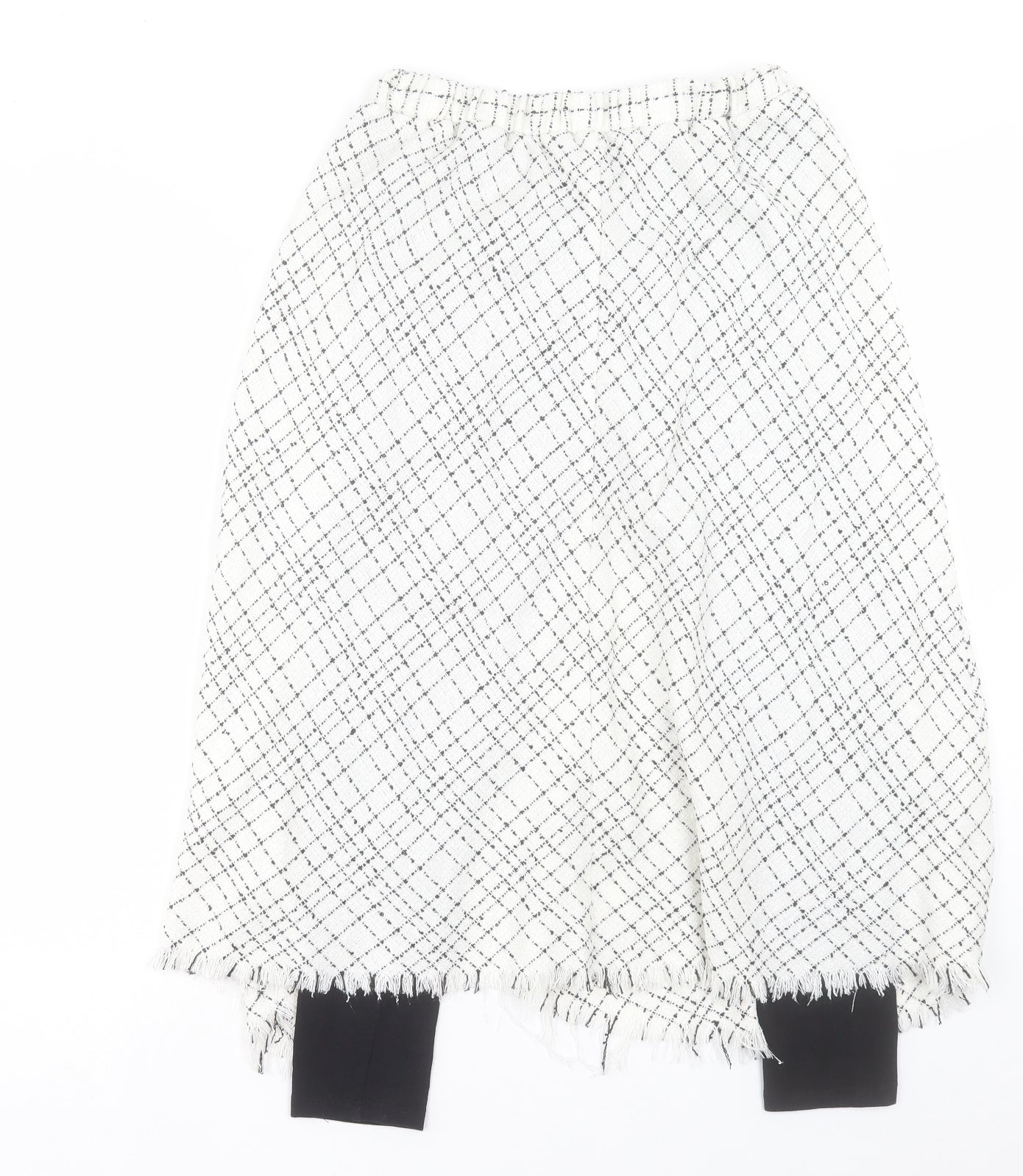 Zara Womens White Geometric Cotton Skort Size S