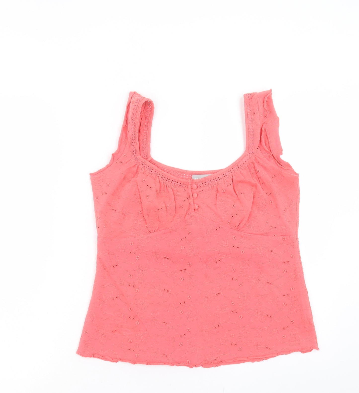 Per Una Womens Pink Cotton Basic Tank Size 14 Scoop Neck