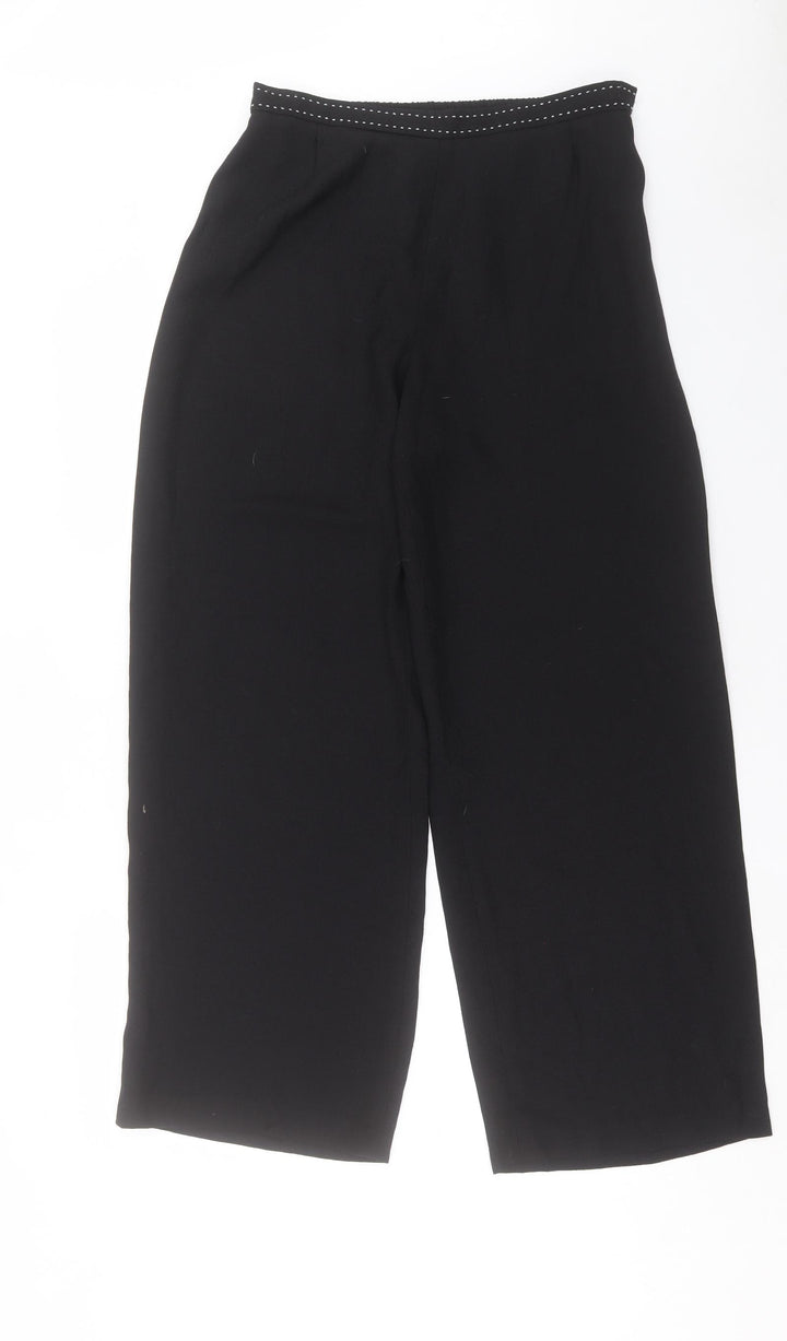 Roman Womens Black Polyester Trousers Size 14 Regular Zip