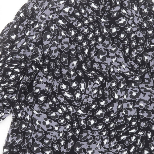 Marks and Spencer Womens Multicoloured Animal Print Viscose Basic Blouse Size 12 Round Neck - Leopard Print