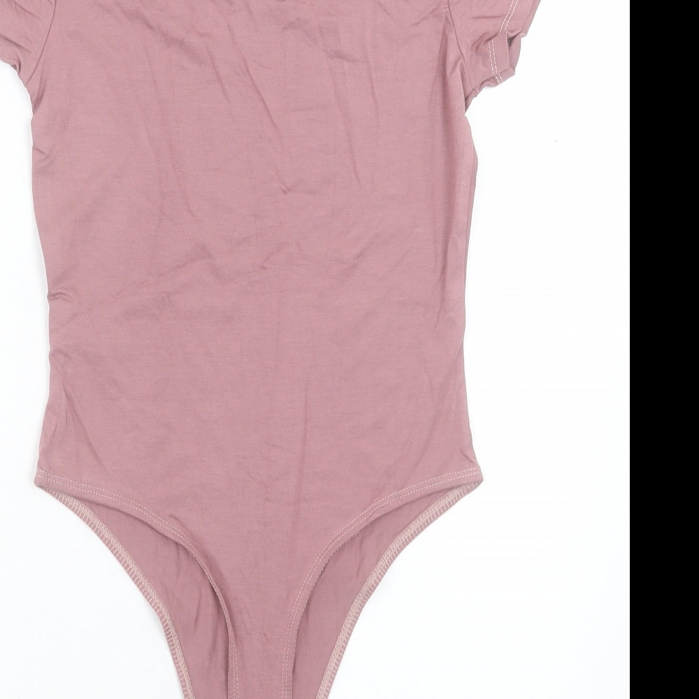 ASOS Womens Purple Viscose Bodysuit One-Piece Size 10 Snap