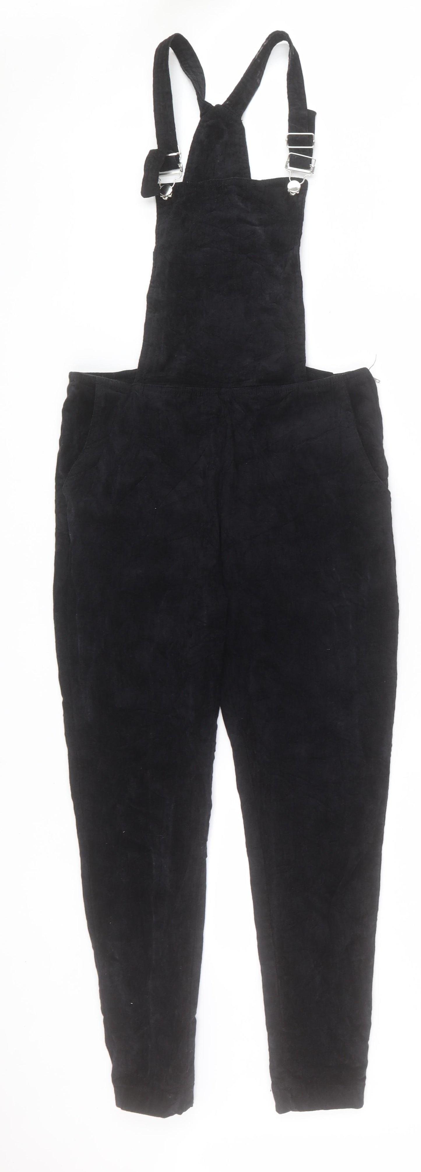 Goldie Womens Black Viscose Dungaree One-Piece Size M Buckle