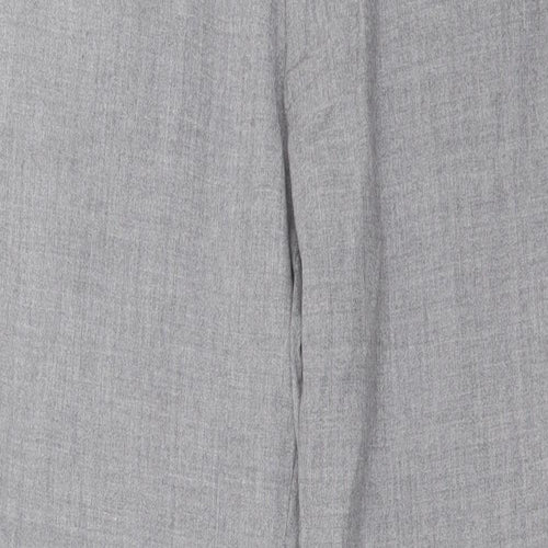 Preworn Womens Grey Polyester Trousers Size 32 in Regular Button