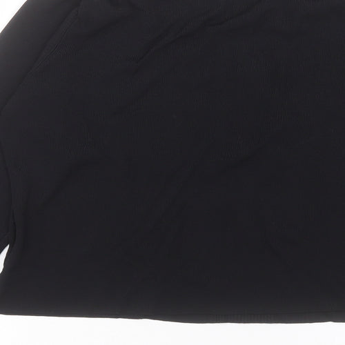 AMARANTO Womens Black V-Neck Viscose Pullover Jumper Size 18