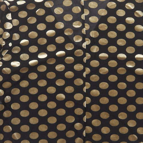 Zara Womens Black Polka Dot Polyester Basic Blouse Size S V-Neck