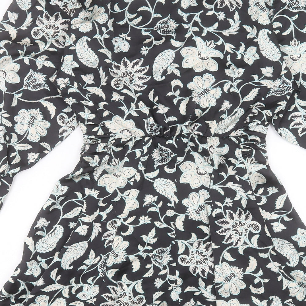 Zara Womens Multicoloured Floral Polyester Shirt Dress Size S Collared Pullover