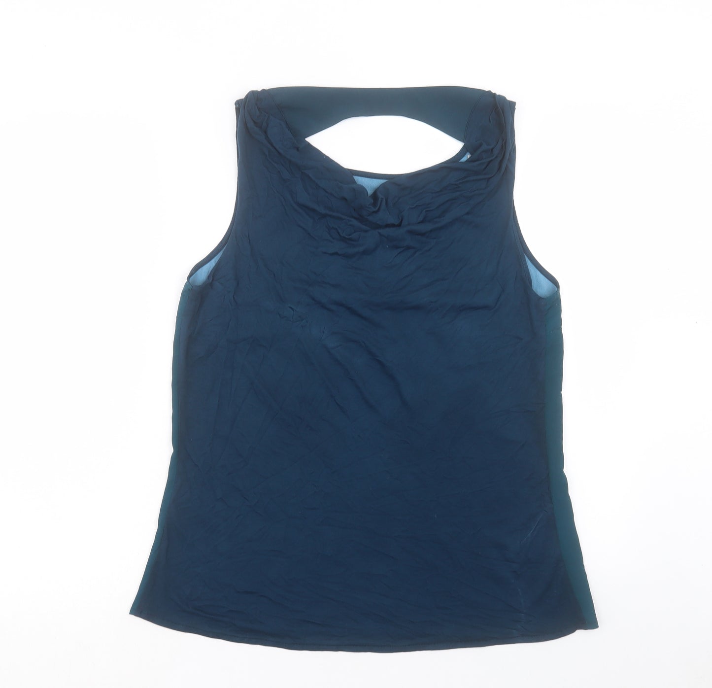Oasis Womens Green Viscose Basic Tank Size L Round Neck - Jewel Print