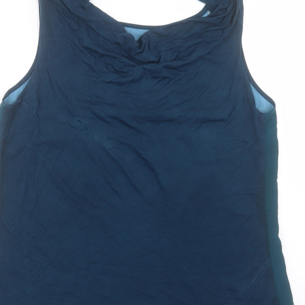 Oasis Womens Green Viscose Basic Tank Size L Round Neck - Jewel Print