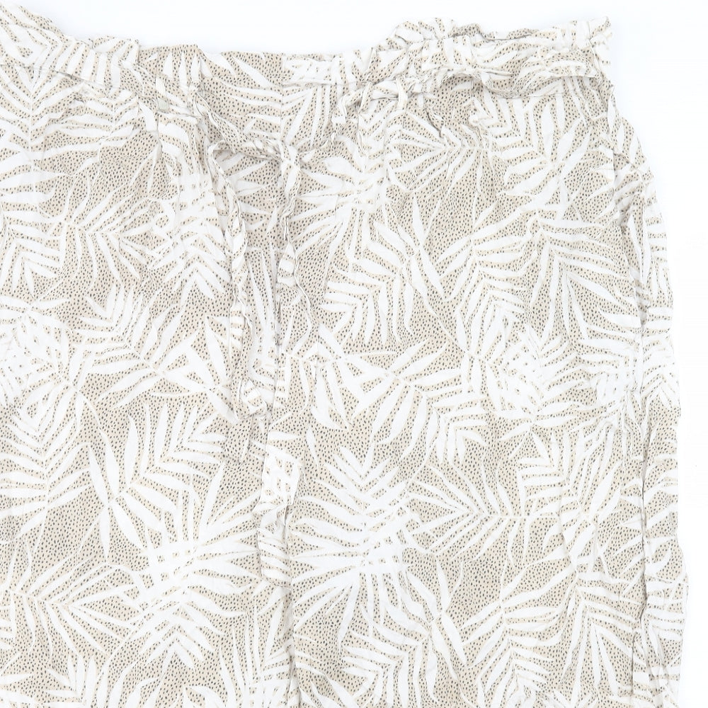 Pep&Co Womens Beige Geometric Viscose Trousers Size 22 Regular Tie