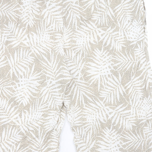 Pep&Co Womens Beige Geometric Viscose Trousers Size 22 Regular Tie