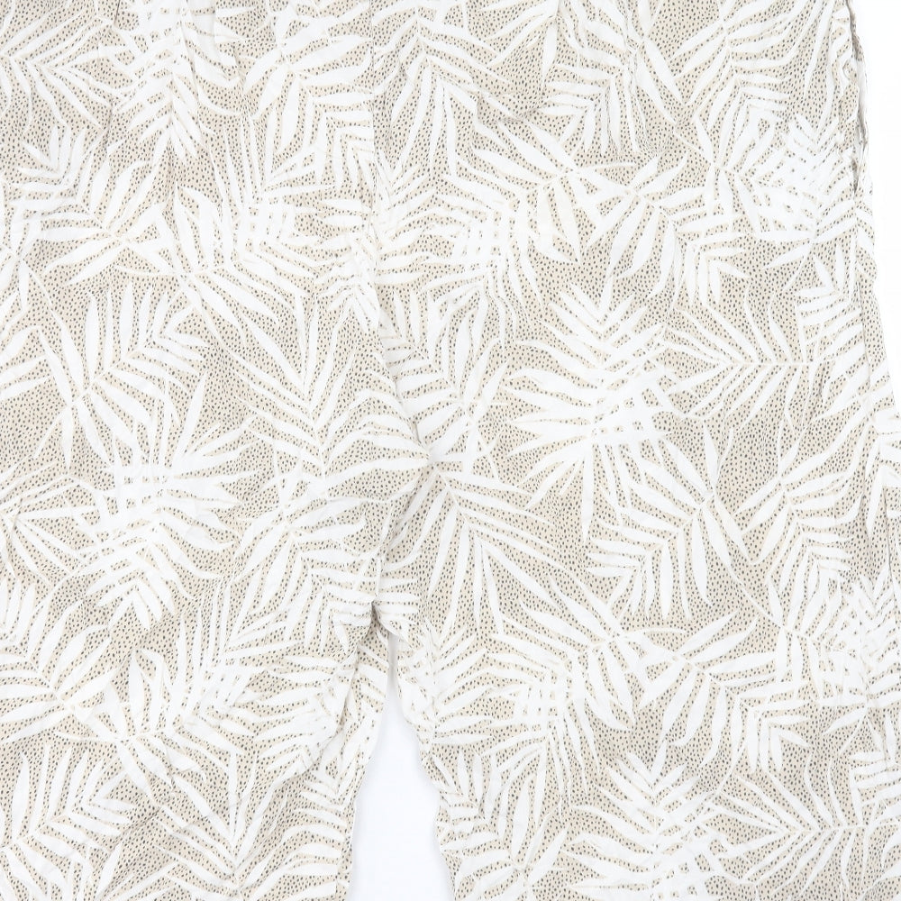 Pep&Co Womens Beige Geometric Viscose Trousers Size 22 Regular Tie