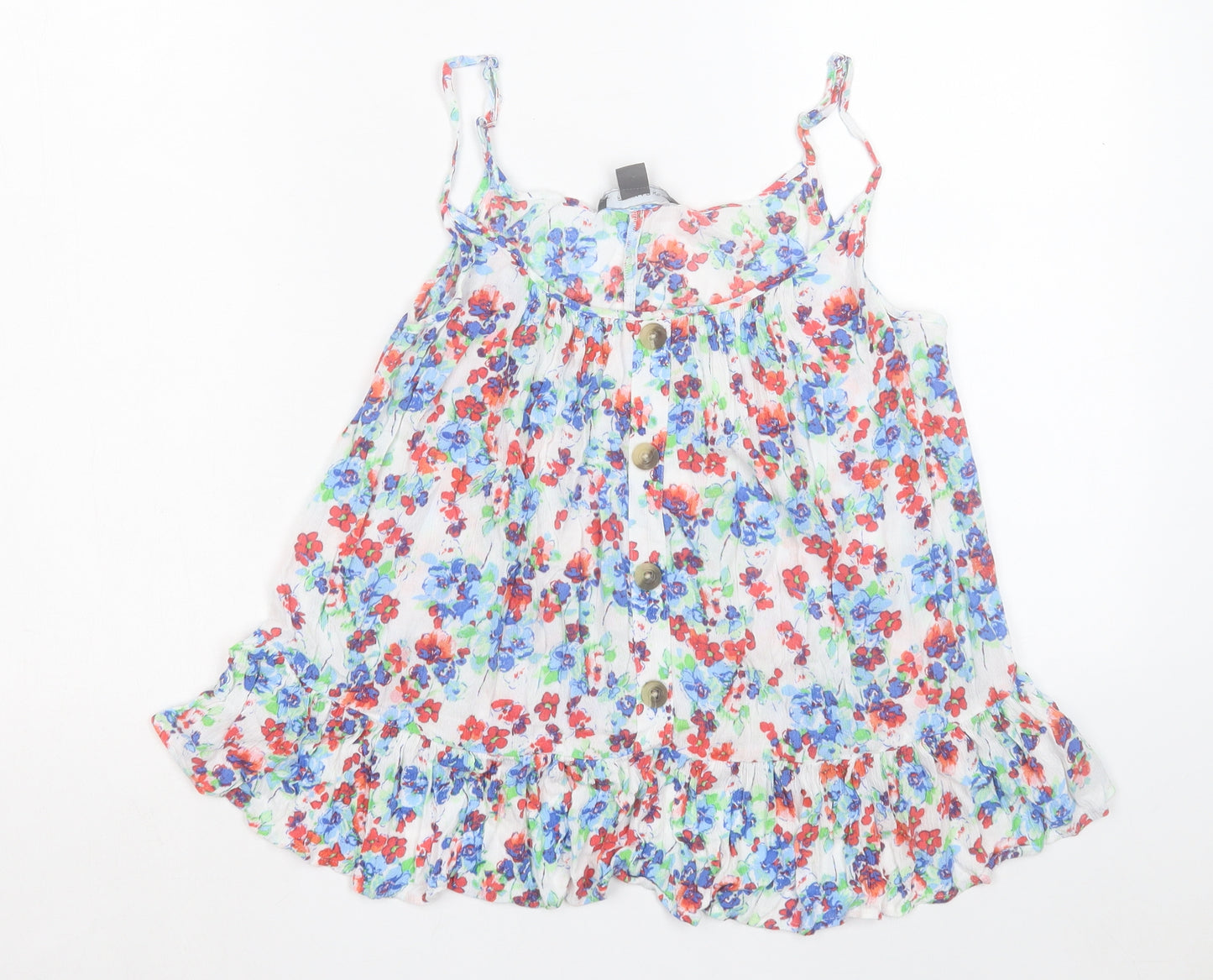 Primark Womens Multicoloured Floral Viscose Camisole Blouse Size 10 Scoop Neck