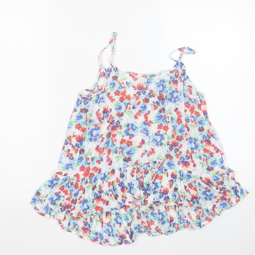 Primark Womens Multicoloured Floral Viscose Camisole Blouse Size 10 Scoop Neck