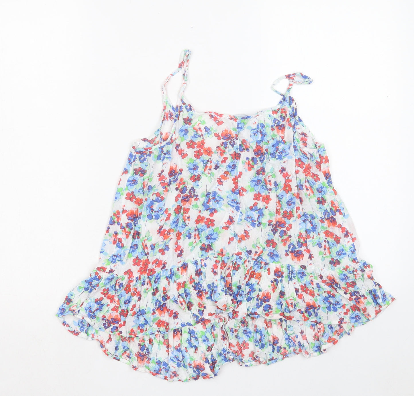 Primark Womens Multicoloured Floral Viscose Camisole Blouse Size 10 Scoop Neck