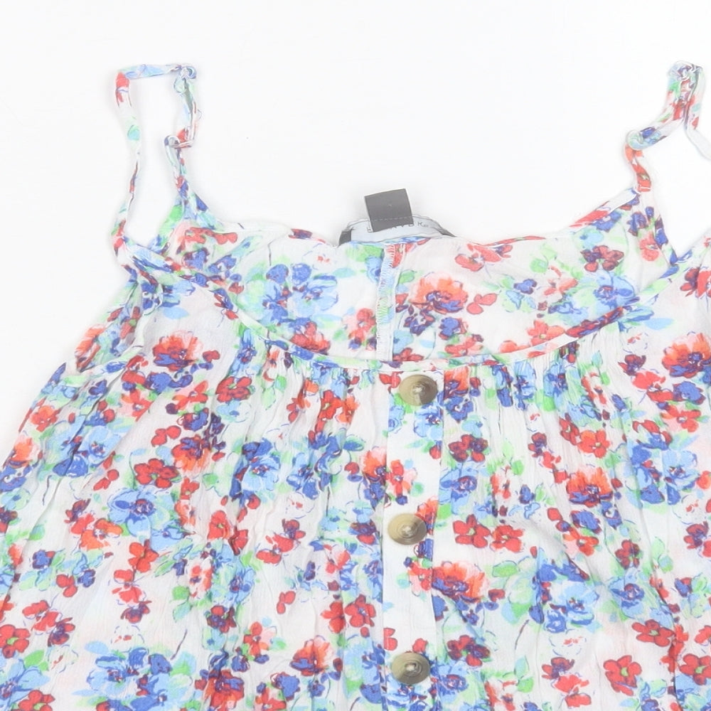 Primark Womens Multicoloured Floral Viscose Camisole Blouse Size 10 Scoop Neck