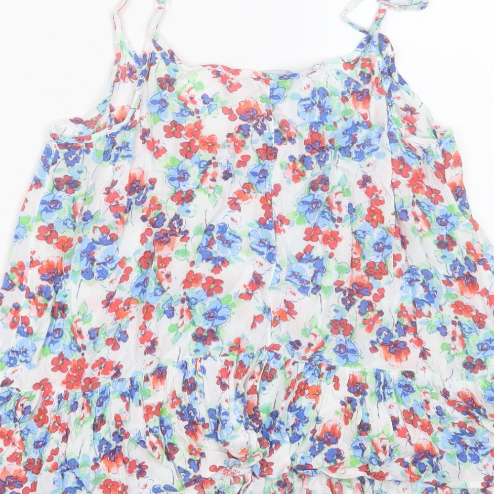 Primark Womens Multicoloured Floral Viscose Camisole Blouse Size 10 Scoop Neck