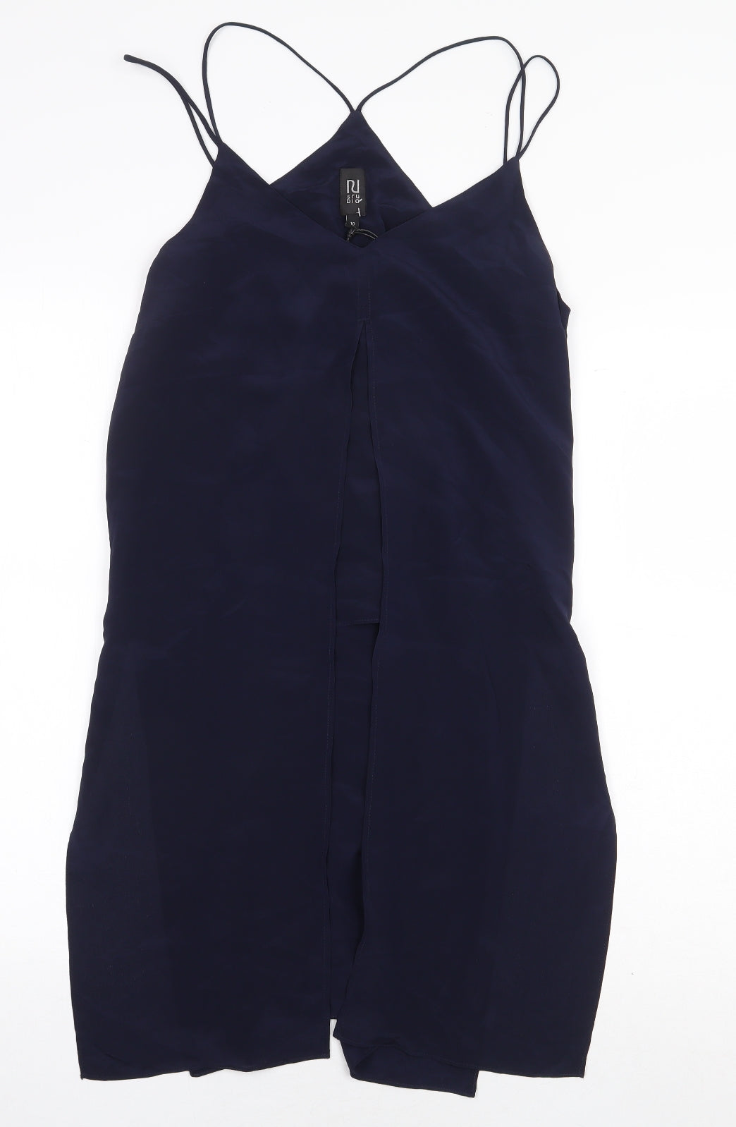 River Island Womens Blue Silk Camisole Blouse Size 10 V-Neck