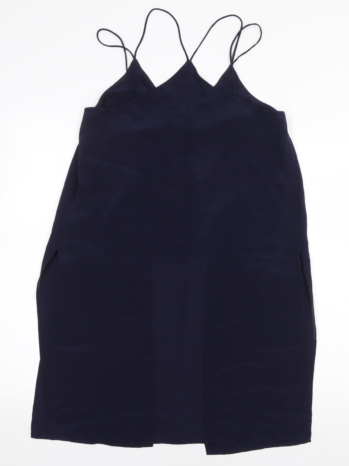 River Island Womens Blue Silk Camisole Blouse Size 10 V-Neck