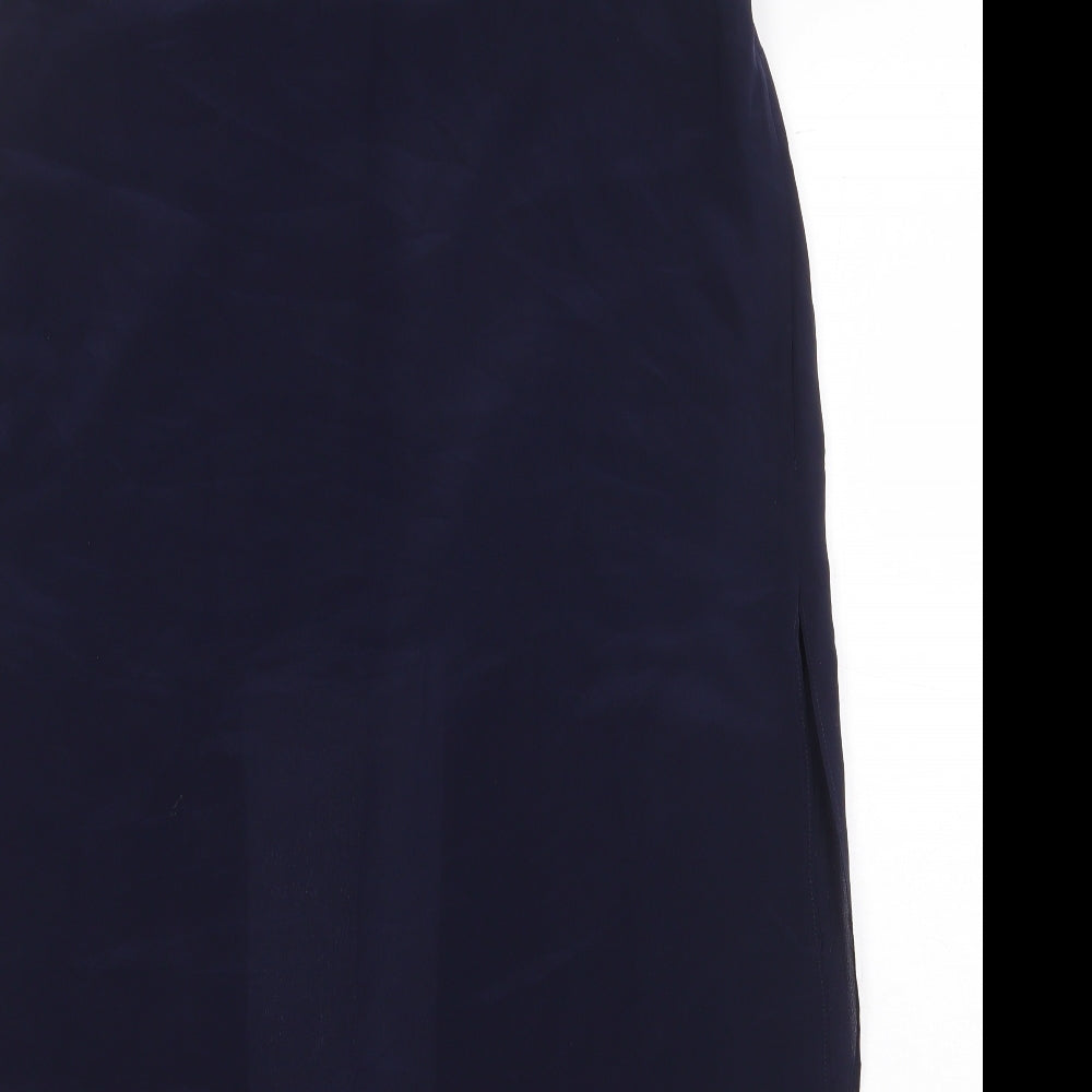 River Island Womens Blue Silk Camisole Blouse Size 10 V-Neck