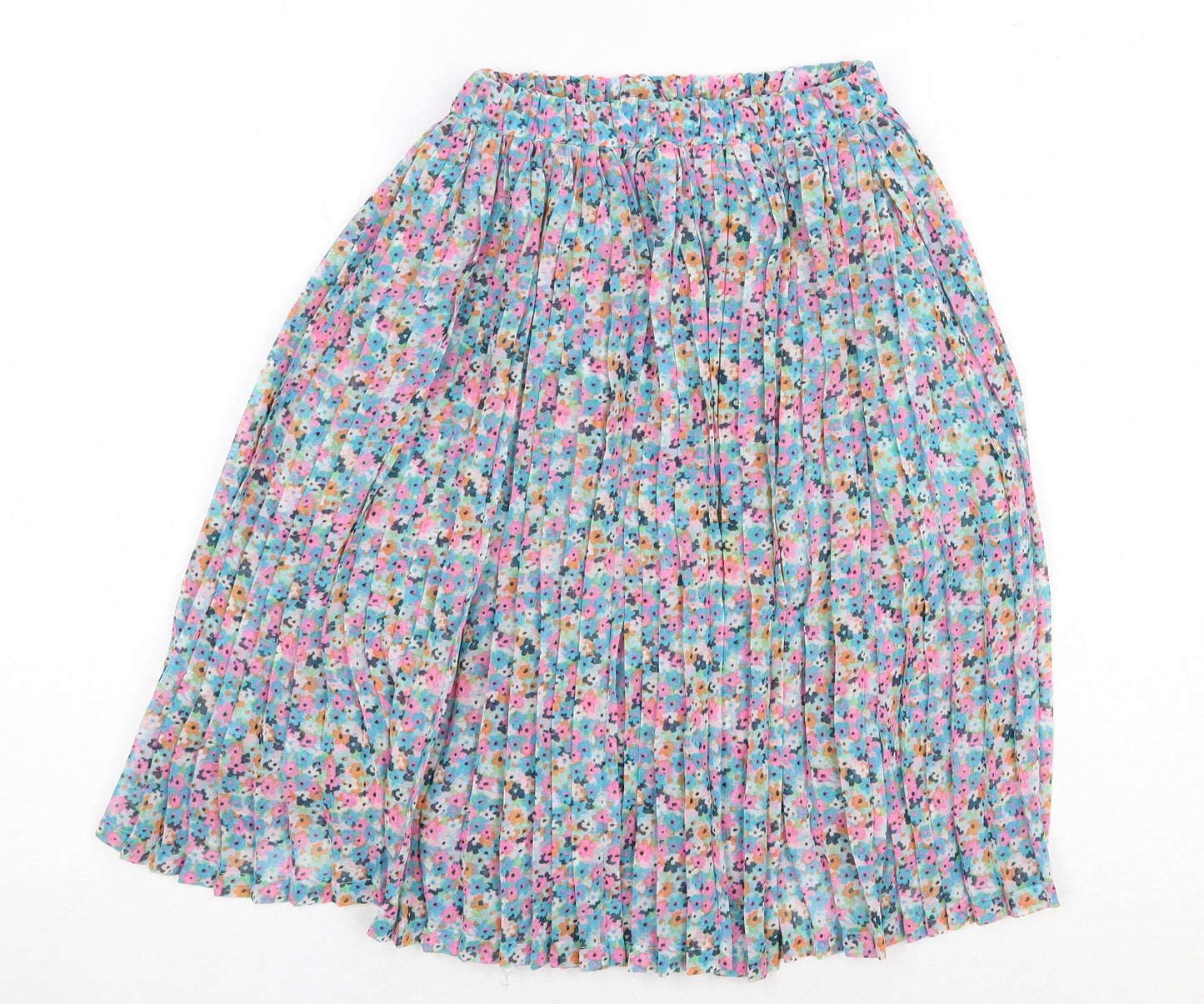 NEXT Girls Multicoloured Floral Polyester Pleated Skirt Size 5 Years Regular Pull On