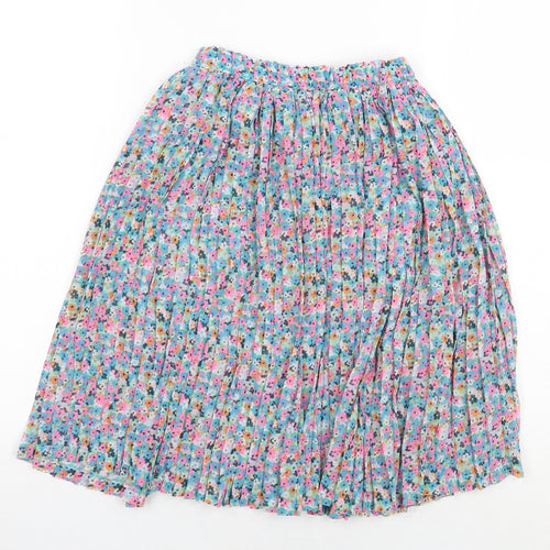 NEXT Girls Multicoloured Floral Polyester Pleated Skirt Size 5 Years Regular Pull On