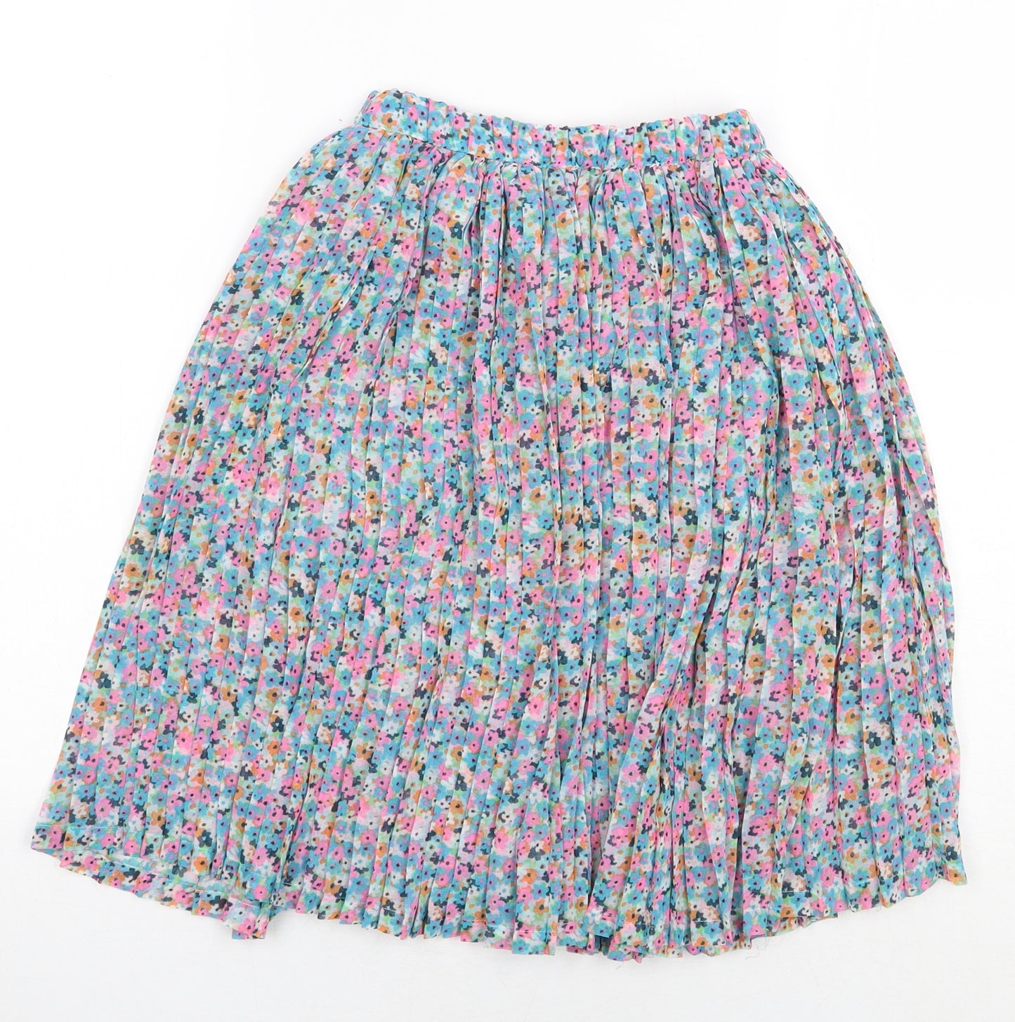 NEXT Girls Multicoloured Floral Polyester Pleated Skirt Size 5 Years Regular Pull On