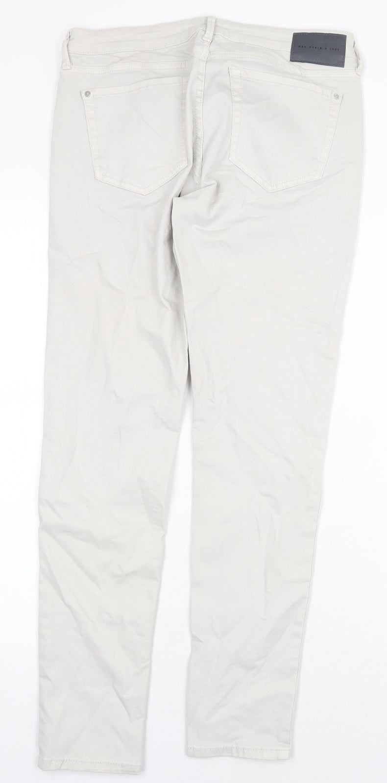 Mango Womens Grey Cotton Skinny Jeans Size 10 Regular Zip