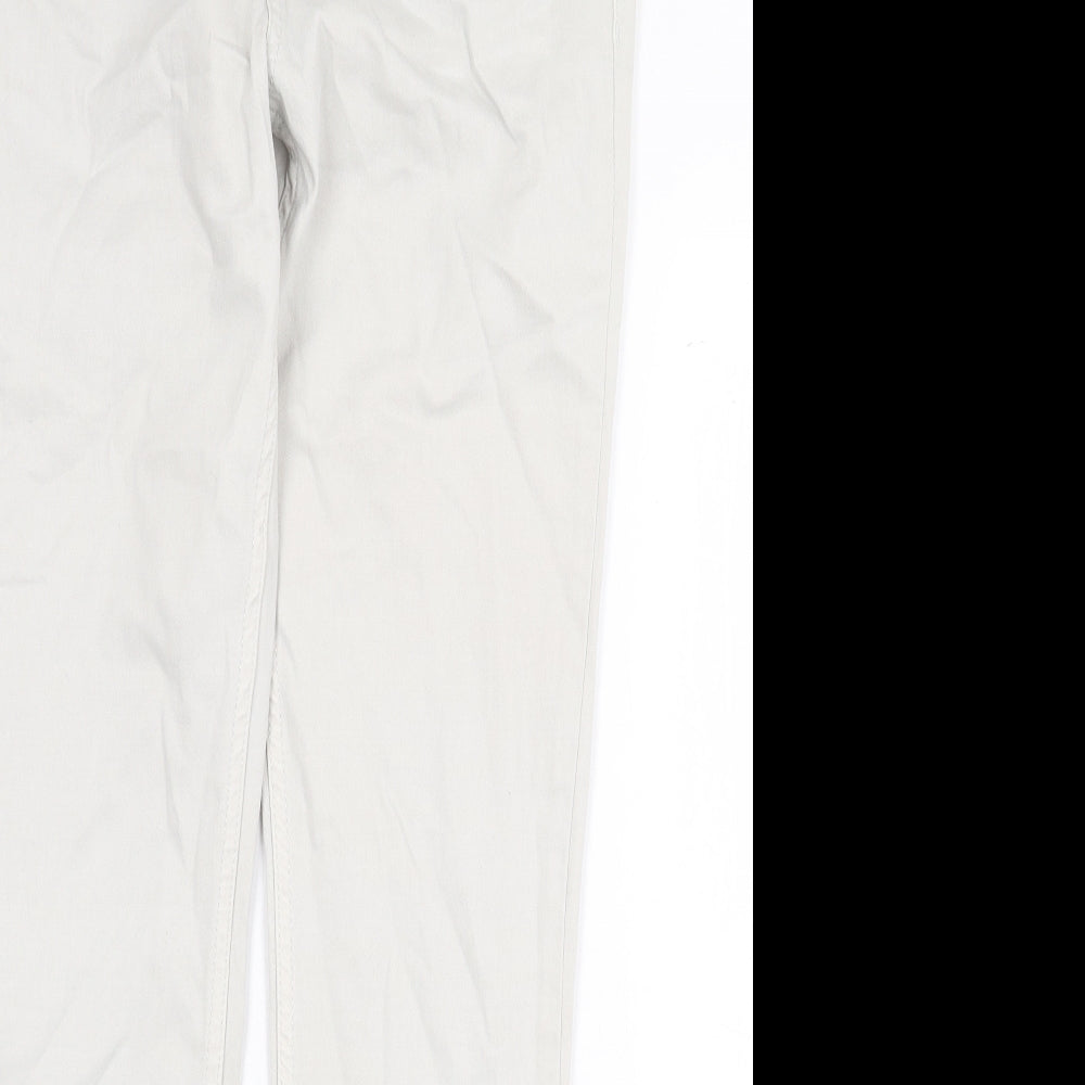 Mango Womens Grey Cotton Skinny Jeans Size 10 Regular Zip
