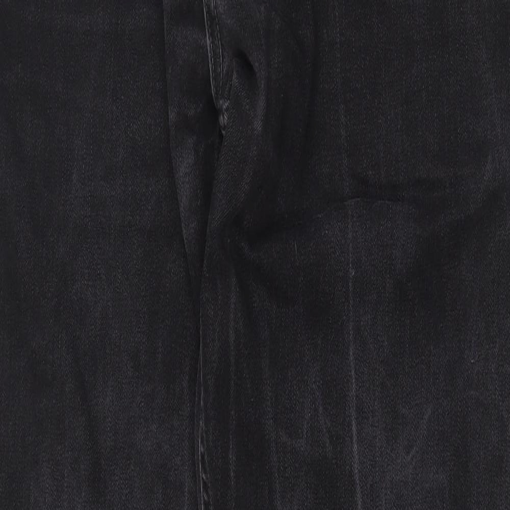 NEXT Mens Black Cotton Straight Jeans Size 34 in Regular Zip