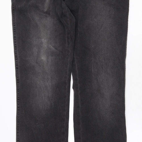Wrangler Mens Black Cotton Straight Jeans Size 34 in Regular Zip