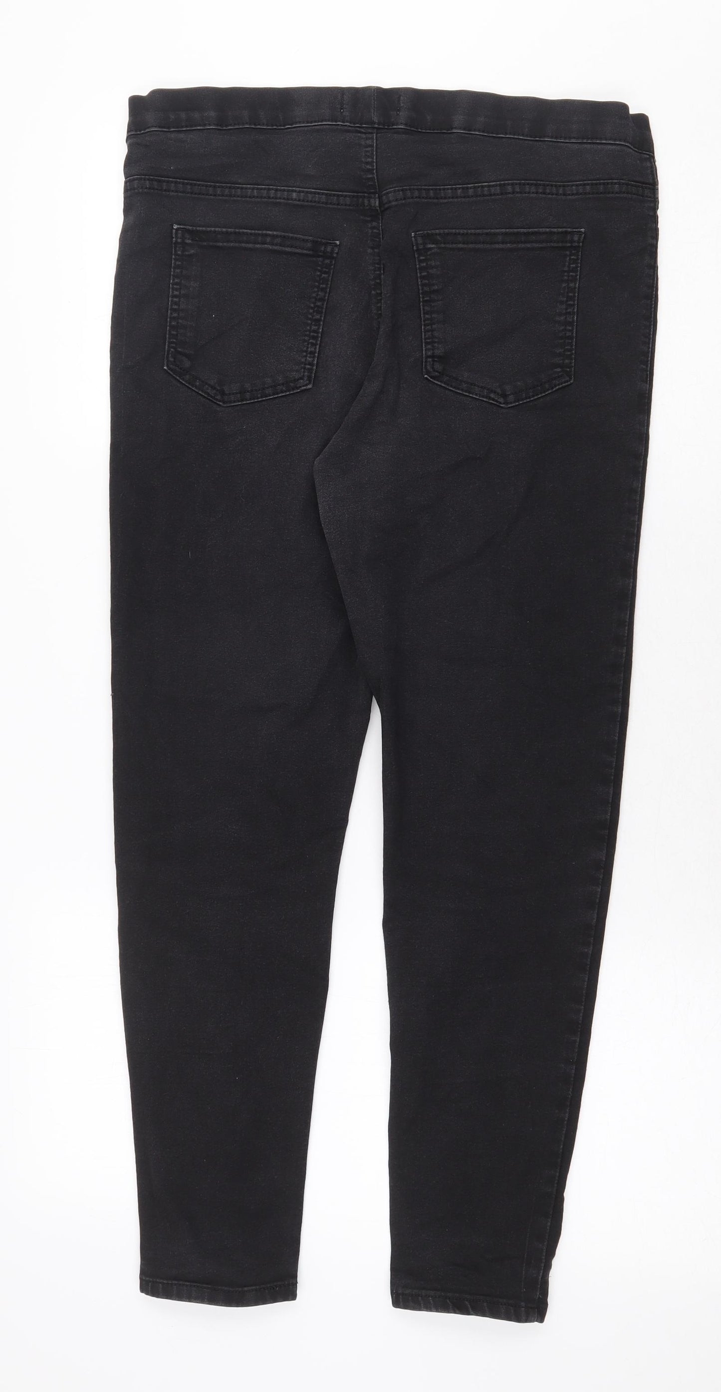 Preworn Womens Black Cotton Jegging Jeans Size 32 in Regular