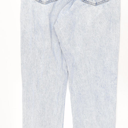 Denim & Co. Womens Blue Cotton Straight Jeans Size 10 Regular Zip