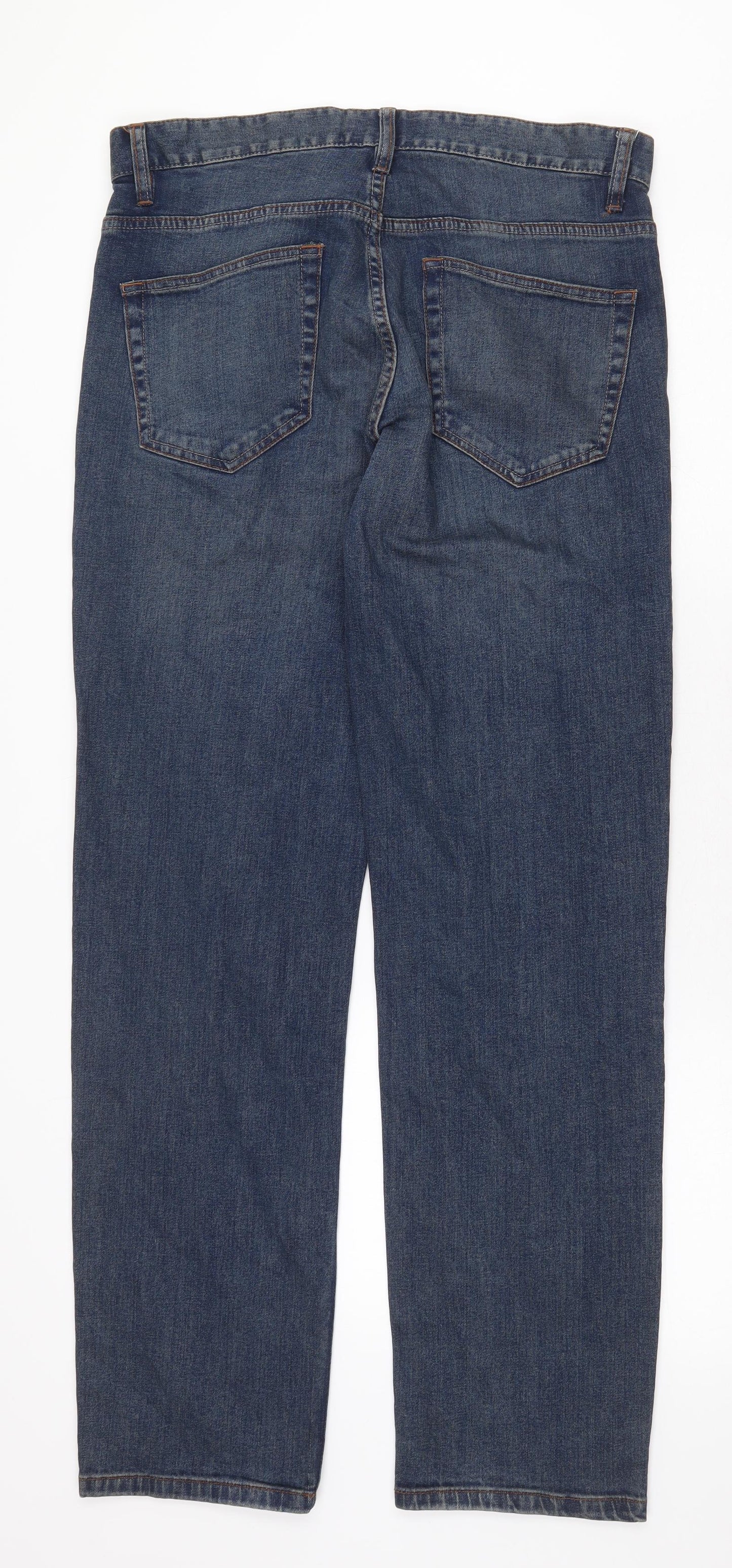 NEXT Mens Blue Cotton Straight Jeans Size 32 in Regular Zip