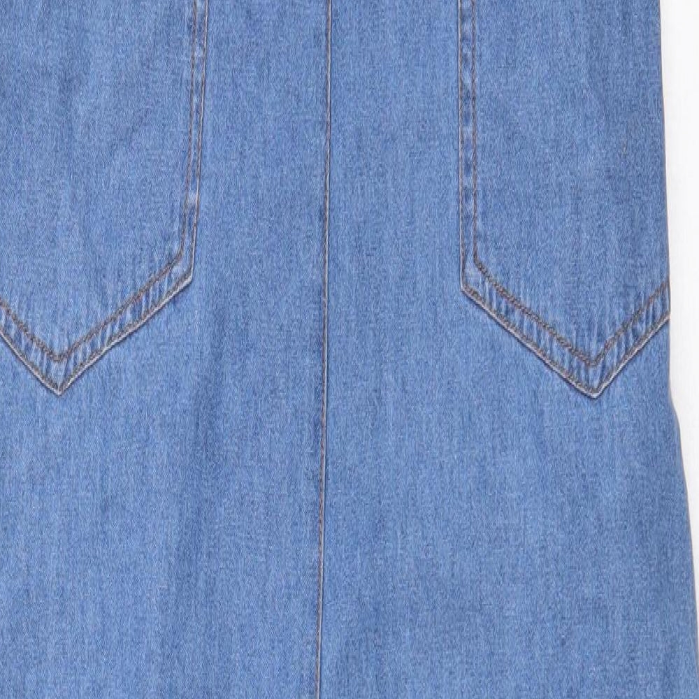 Two Plus One Womens Blue Cotton Dungaree One-Piece Size 10 Buckle