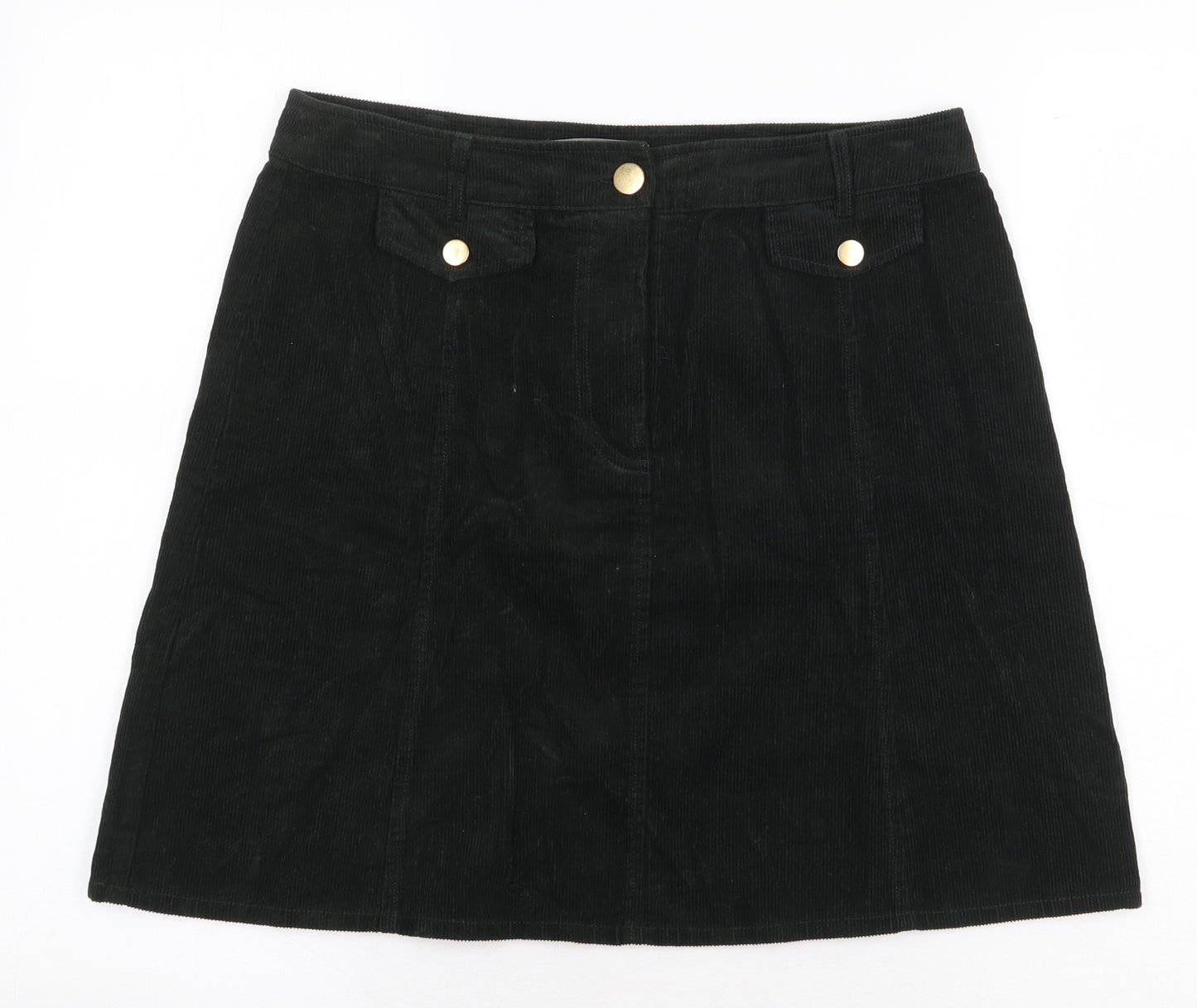 Oasis Womens Green Cotton A-Line Skirt Size 12 Zip