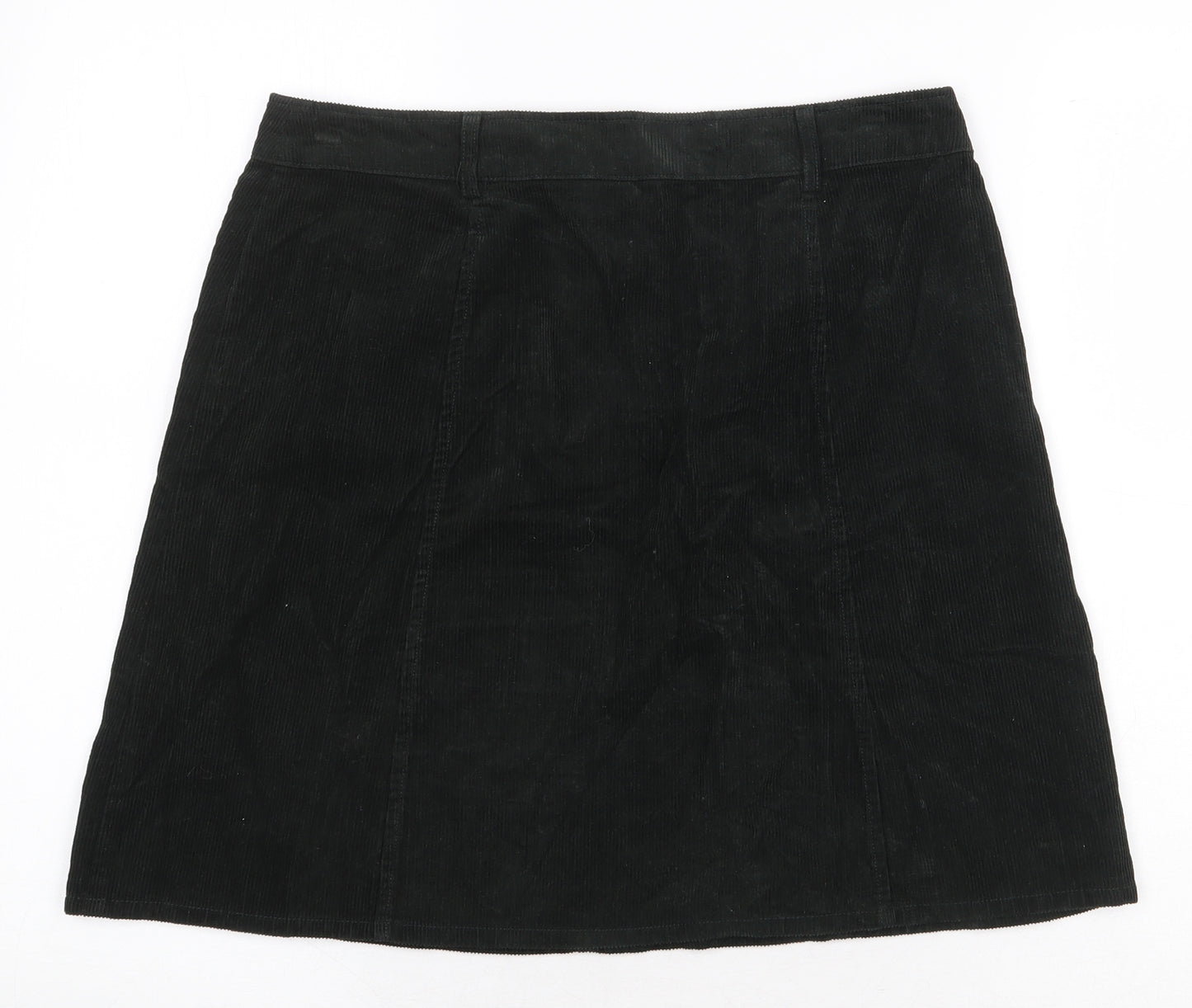 Oasis Womens Green Cotton A-Line Skirt Size 12 Zip