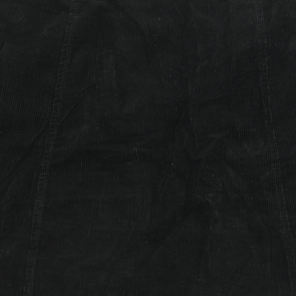 Oasis Womens Green Cotton A-Line Skirt Size 12 Zip