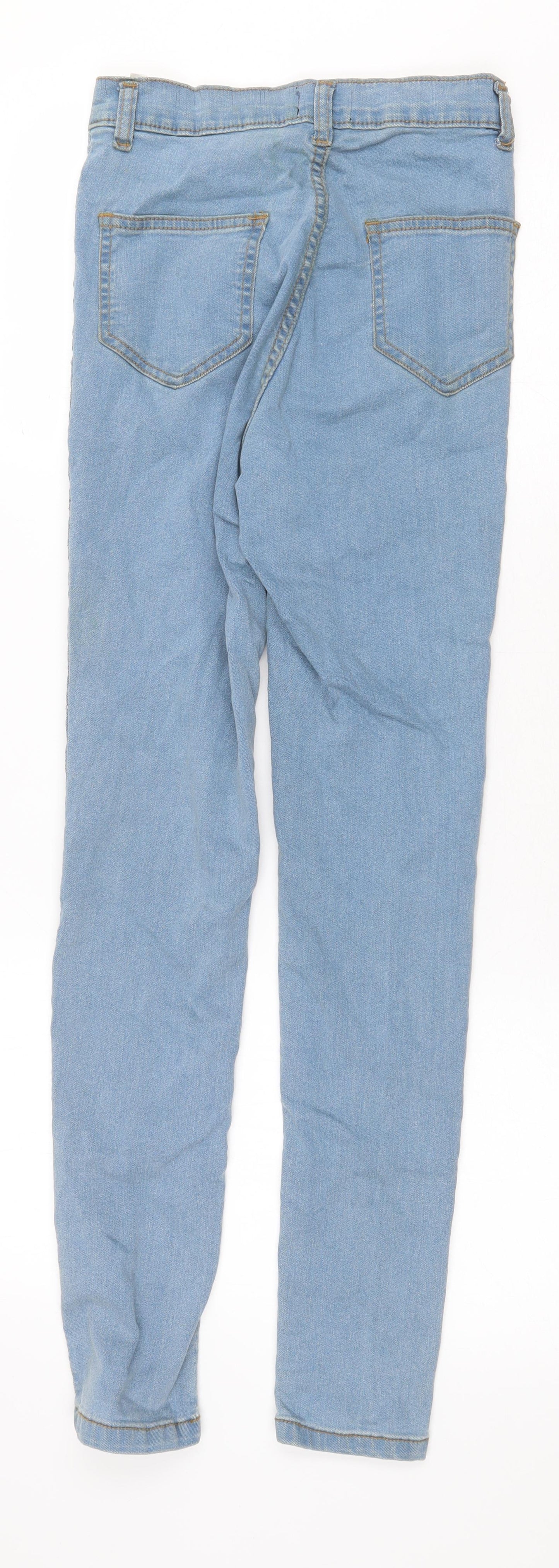 PRETTYLITTLETHING Womens Blue Cotton Skinny Jeans Size 6 Regular Zip