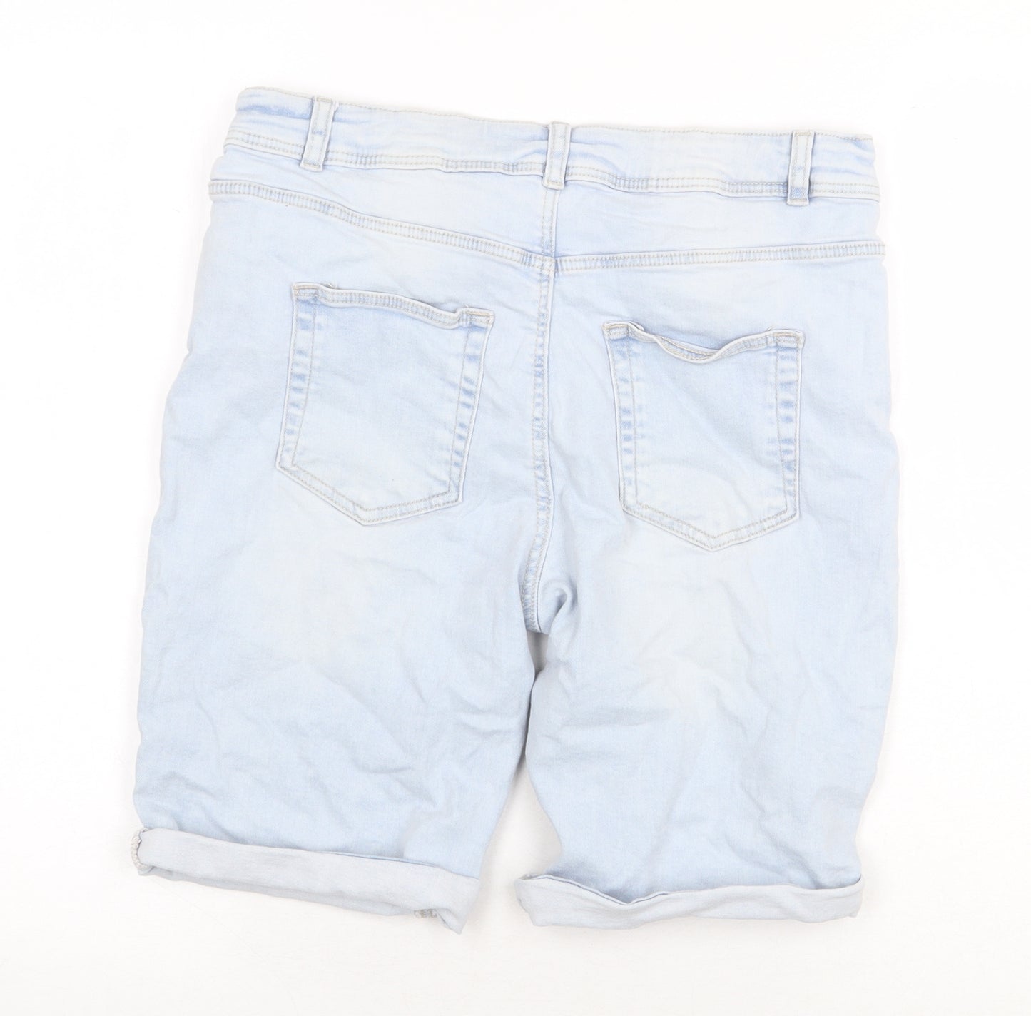 Primark Boys Blue Cotton Bermuda Shorts Size 14-15 Years Regular Zip