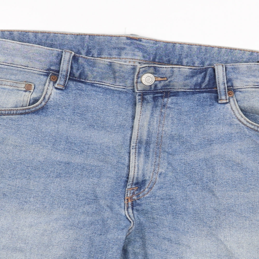 H&M Mens Blue Cotton Bermuda Shorts Size 38 in Regular Zip