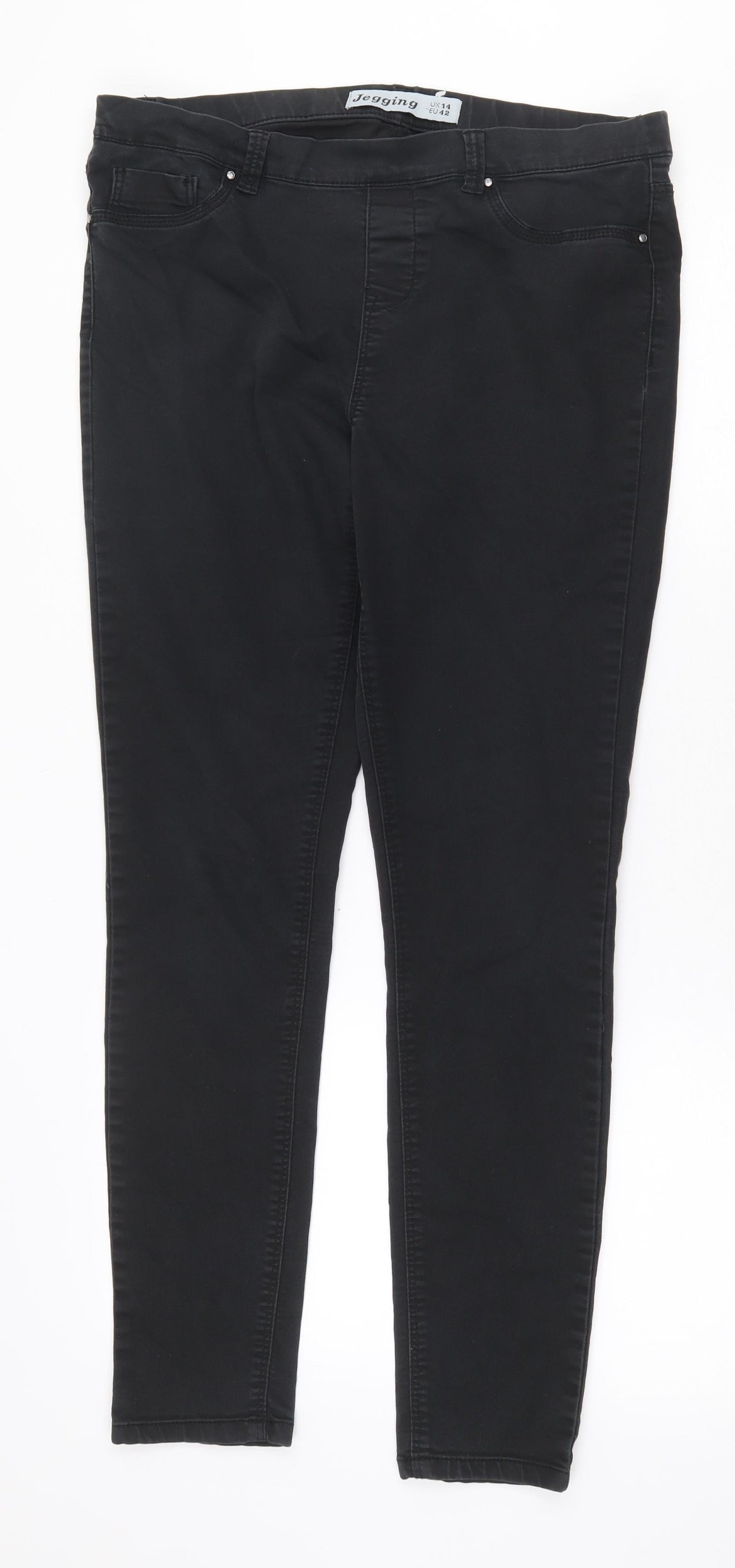 New Look Womens Black Cotton Jegging Jeans Size 14 Regular