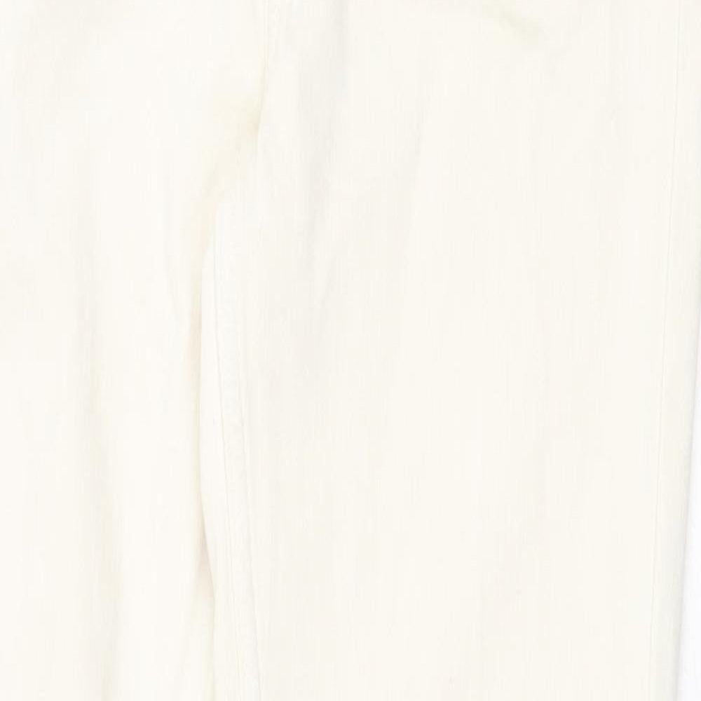 F&F Womens Beige Cotton Skinny Jeans Size 8 Regular Zip