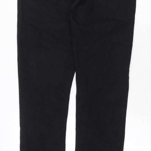 H&M Womens Black Cotton Straight Jeans Size 32 in Regular Zip