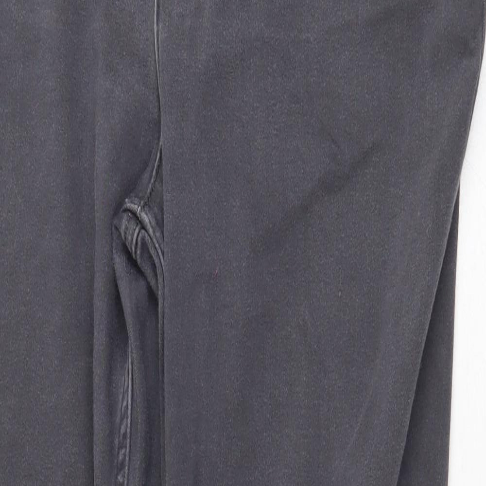 Marks and Spencer Womens Grey Cotton Straight Jeans Size 14 Regular Zip