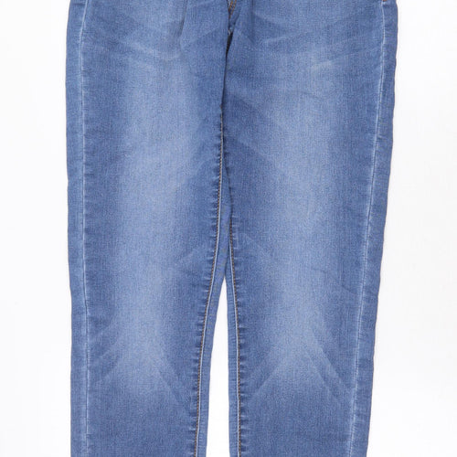 Denim & Co. Womens Blue Cotton Skinny Jeans Size 12 Regular Zip