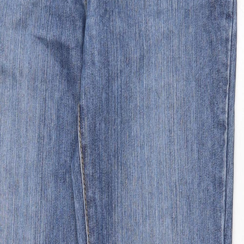 George Girls Blue Cotton Flared Jeans Size 11-12 Years Regular Zip