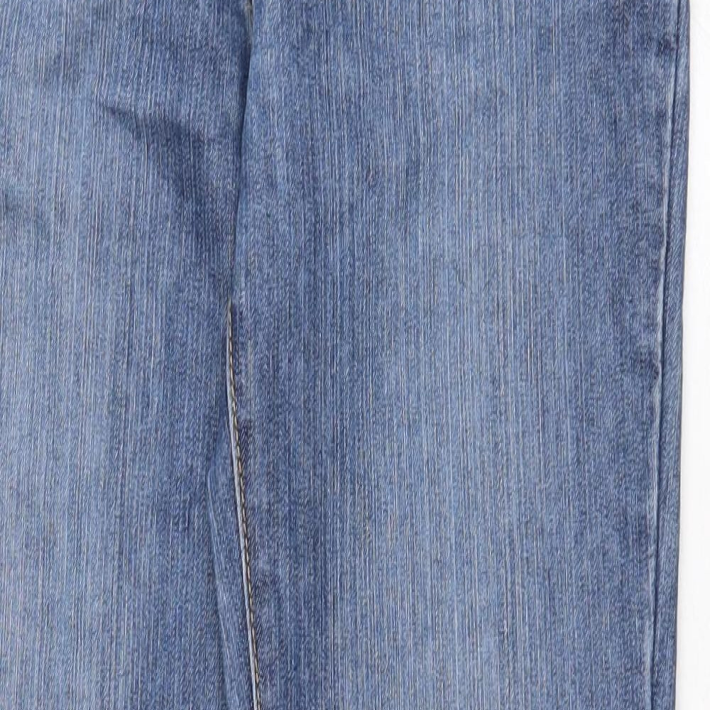 George Girls Blue Cotton Flared Jeans Size 11-12 Years Regular Zip